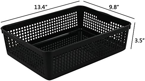 Obstnny Paper Organizer Basket, Plastic File Baskets, Colorful (6 Packs)