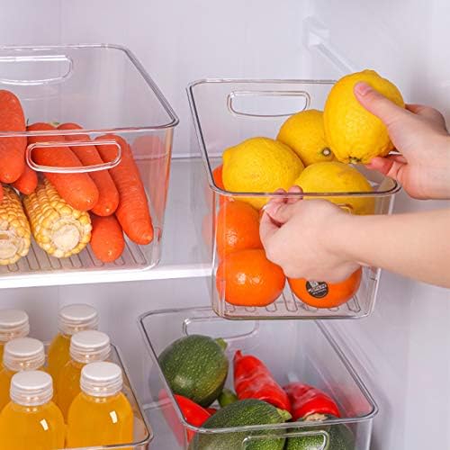 Xicennego Refrigerator Organizer Bins Set of 3, Clear Plastic Storage Bins for Pantry, Fridge Organizer Set , Storage Or