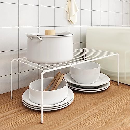 Redrubbit 6 Pack(10.6 x 5.1 Inch) Cabinet Storage Shelf Rack, Rustproof Kitchen Counter and Cabinet Shelf, Small Storage