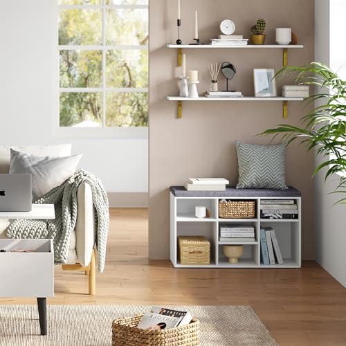 DINZI LVJ Long Wall Shelves, 39.4Inch Wooden Wall Mounted Shelves, Set of 4