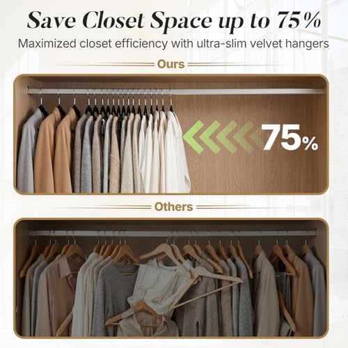 HOUSE DAY Black Velvet Hangers 100 Pack New Premium Non Slip Hanger 17.25''