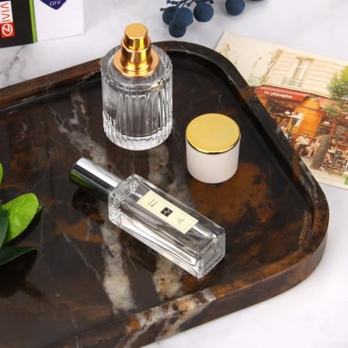 Marble Bathroom Vanity Decorative Tray, Black Gold, 12 * 8 * 0.8