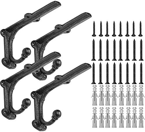 6 Inch Decorative Shelf Brackets-Heavy Duty Wall Brackets with Hooks Shelve Brackets Metal for Open Shelves Vintage Shel