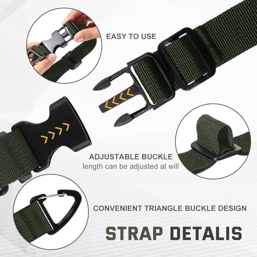 6 Pack Adjustable Extension Cord Holder Straps,Dark Green