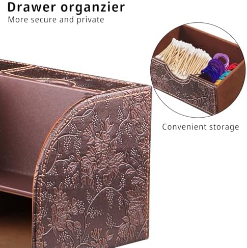 Tissue Box Cover with Drawer Organizer and Storage Tray,Cube Tissue Holder