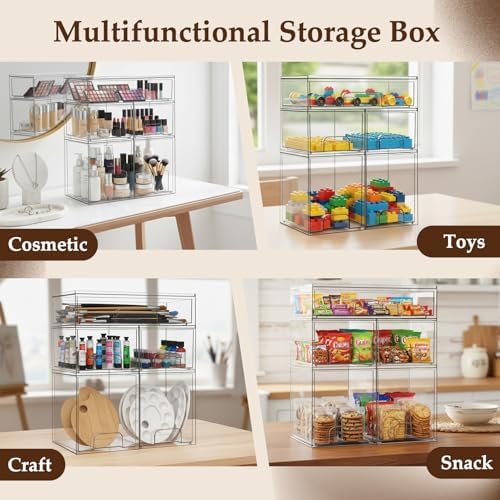 Baby Bottle Organizer 5 Pack Baby Bottle Storage Organizer Clear Bottles Station Acrylic Stackable Container Drawers Bin