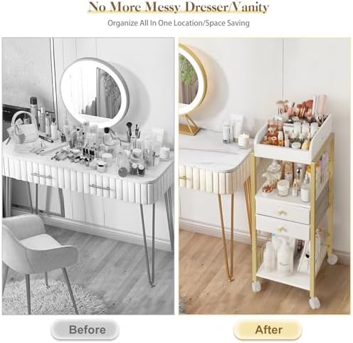 Makeup Organizer, Floor Skincare Organizers Make Up Organizers and Storage with Drawers, Vanity Organizer Cosmetics Disp