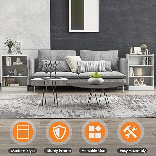3 Tier Cube Storage Organizer, Small White Bookshelf with 18-Position Adjustable Panels, Wooden Open Cubby Display Shelf