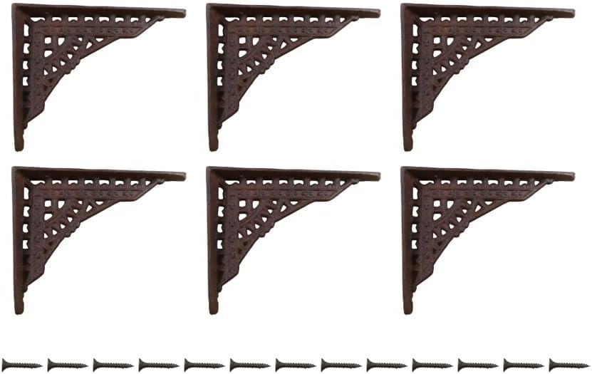 6 Antique Style Shelf Brace Wall Bracket Cast Iron Brackets Small 5 1/8" X 4 1/8"