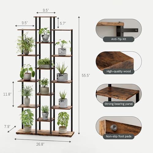 5 Tier Narrow Bookshelf, Tall Skinny Bookshelf, Slim Open Bookcase Corner