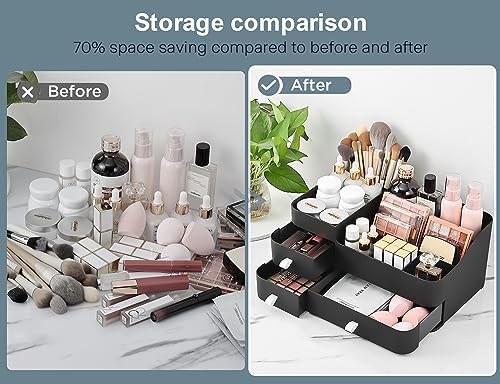Cologne Perfume Organizer With Drawers,Large Perfumes Vanity Countertop Storage,Perfume Stand for Cologne, Deodorant, Be