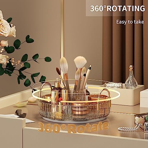 YCIA&DONE Rotating Makeup Organizer for Vanity, Large Capacity Make Up Storage Skin care Shelf Perfume Holders Cosmetic 