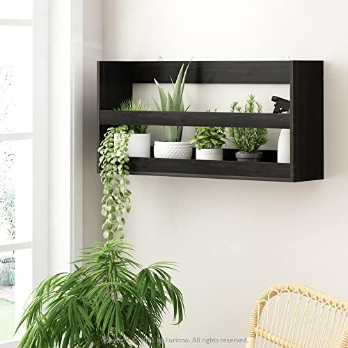 Furinno HERMITE Floating Nursery Book Shelves for Wall, Espresso