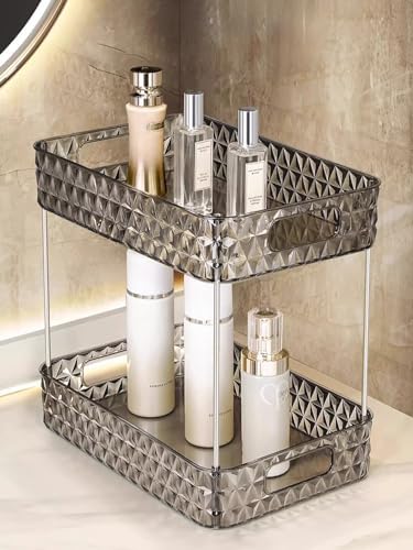 Makeup Organizer for Vanity, High-Capacity Clear Makeup Storage Perfume Organizers,Cosmetic Display Cases,Bathroom Count