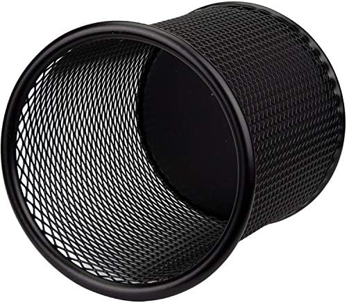 Nicunom 12 Pack Metal Pen Holder Wire Mesh Pen Cup Pencil Holder Pencil Cup for Desk Office Pen Organizer, Black