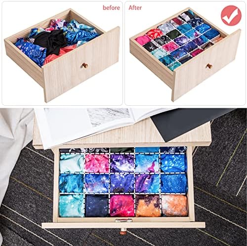 45 Pack Drawer Dividers, Plastic Adjustable Drawer Storage Organizer for Tidying Clutter Socks, Underwear, Makeup, Kitch