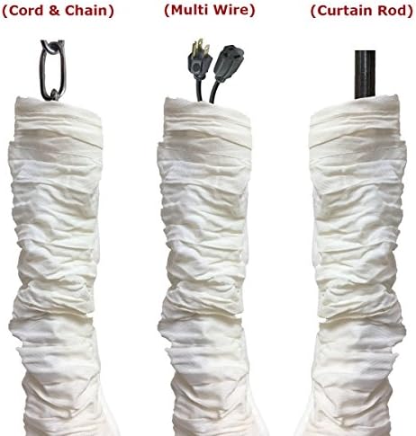 Royal Designs, Inc. Cord & Chain Cover 4 ft Silk Type Fabric, Chandelier Pendant Lighting Chain & Cable Management, Touc