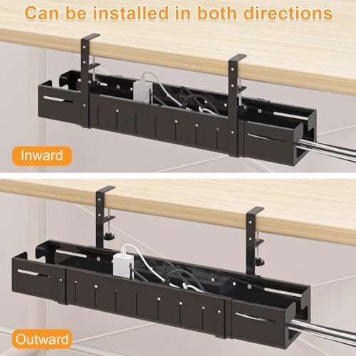 REALINN Under Desk Cable Management Tray Black
