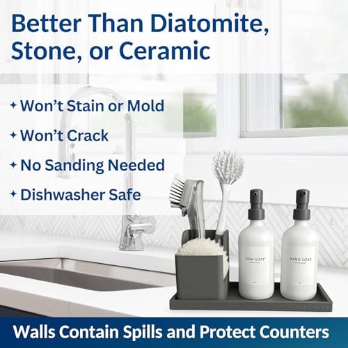 Spacewiser Silicone Countertop & Vanity Bathroom Tray – 2 PC 11.7"