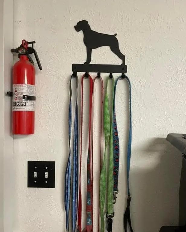 Boxer (Natural Ears) Key Holder with 5 Hooks Small 6" | 5 Hooks, Made in USA