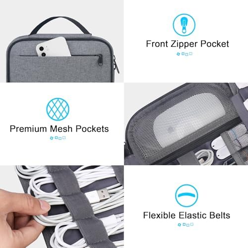 Lacdo Cord Organizer Travel, Cable Organizer Bag Case, Portable Electronics Organizer travel Case, 6 Layer Large Capacit