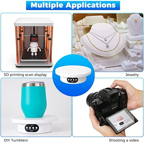Rotating Display Stand 6.3 Inch with Remote Control, 360° Turntable