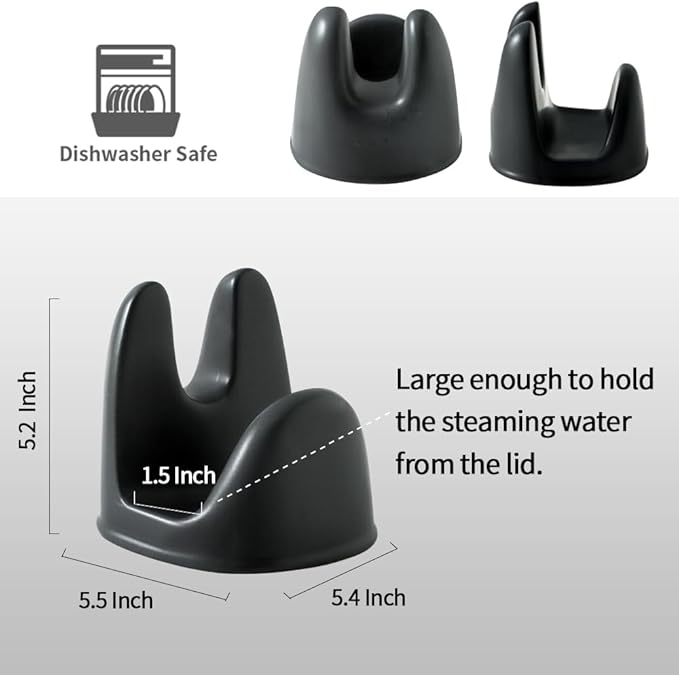 Nihow Pot Lid Holder and Spoon Rest for Kitchen Counter/Stove Top | Catch Water & Oil Drips,Stable & Secure,Heat Resistant,Easy to Clean & Dishwasher Safe,Space-Saving,Multi-Purpose Holder