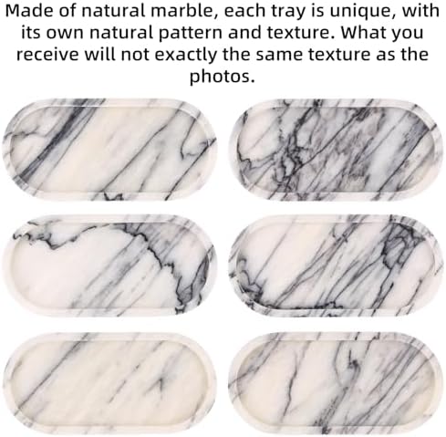 Oval Marble Bathroom Vanity Tray, Lilac, 10" x 5" x 0.6"