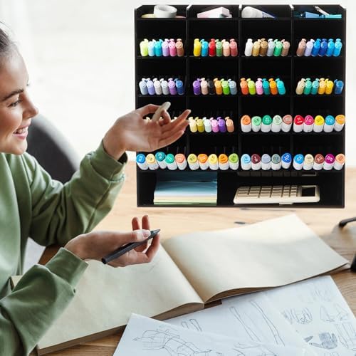 MotiMind Acrylic Pen and Marker Organizer for 250 Markers