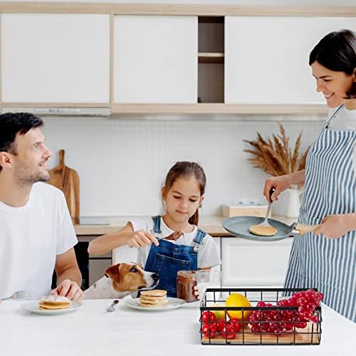 Funrous 2 Pcs Metal Small Wire Basket Wall Hanging Wire Basket Hang Small Bathroom Kitchen Storage Organizer Toilet Pape