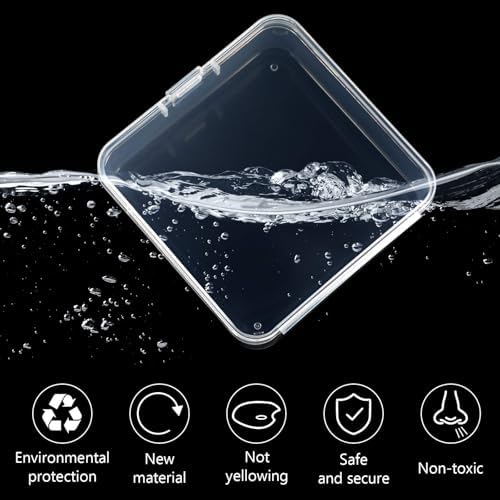 Jetec 18 Pieces Small Clear Plastic Storage Box, 2.9 x 2.9 x 1 Inch