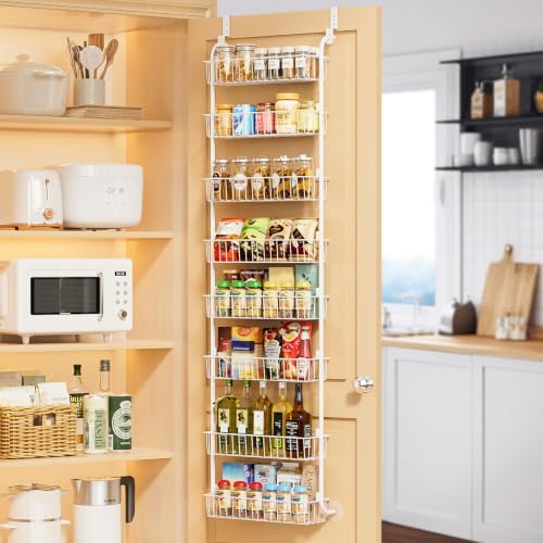 Delamu Over The Door Pantry Organizer, 8-Tier Hanging Spice Rack