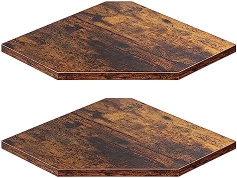 Fun Memories Corner Shelf Wall Mount, Floating Corner Shelves, Set of 2 Corner Wall Shelf Organizer, Rustic Wood Wall St