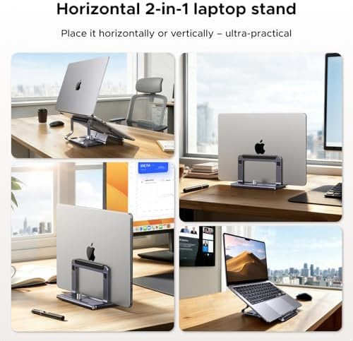 UGREEN 2-in-1 Laptop Stand for Desk, Horizental & Virtical Laptop Holder