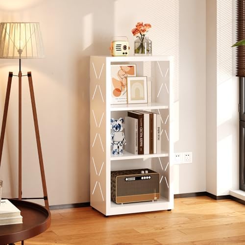 SteeLoong 3 Tier Bookcase,Metal Bookshelf with Adjustable Feet & Shelves