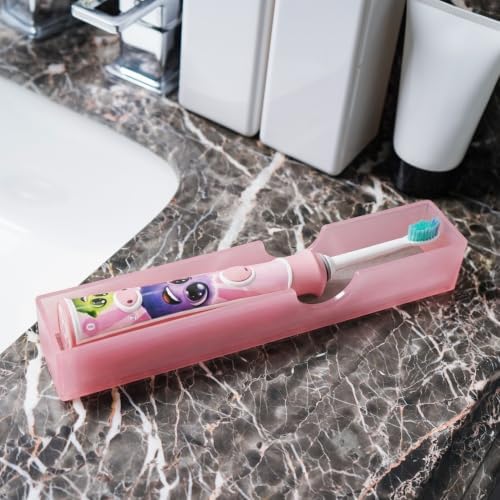 Acrylic Electric Toothbrush Holder with Diatomite Drying Stone (Pink)