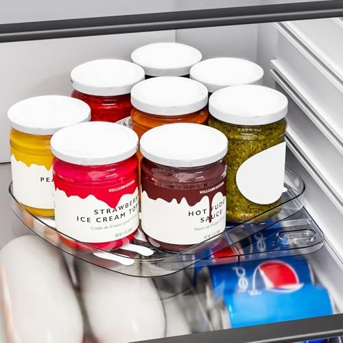 Yieach Clear Refrigerator Lazy Susan Turntable,11.9''x10.2'',Square Fridge Turntable Organizer,Large Rotating Fridge Tra