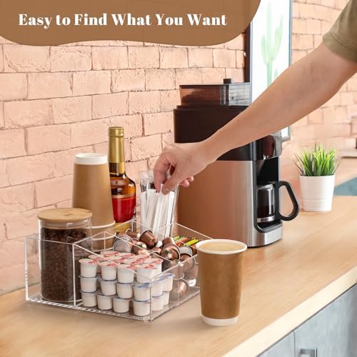 BEYGORM Acrylic Coffee Bar Station Organizer for Countertop
