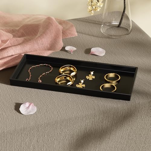 Vanity and Bathroom Tray, 11.8" ABS Countertop Organizer,Waterproof Vanity Tray for Toilet Tank,Perfume,Soap,Keys,Bathro