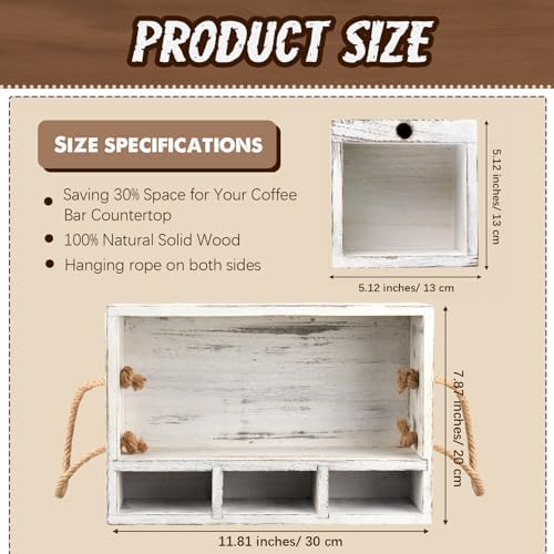 Suzile 2 Pcs Paper Plate Caddy Kitchen Utensil Holder, Wooden Organizer Set