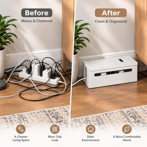 Metal Large Cable Management Box Cord Hider Wire Organizer Boxes
