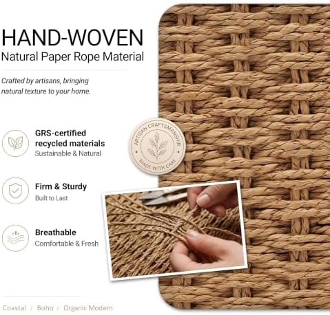 Pantry Baskets for Organizing,Wicker Storage Bins, 3 Pack, Natural