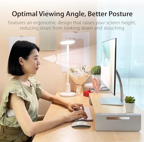 j5create Premium Monitor Stand, Made with Elegant Wood and Sleek Aluminum