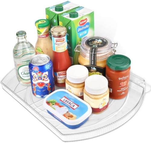 Lazy Susan Turntable for Refrigerator, Square Turntable Organizer for Fridge Cabinet, Pantry, Countertop | 16.5" x 11.1"