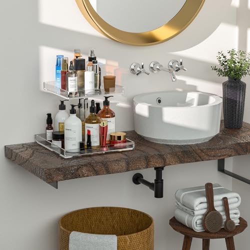 2-Tier Perfume Tray,Clear Perfume Organizer for Dresser and Counter,Acrylic Perfume Stand Organizer Vanity Trays Makeup 