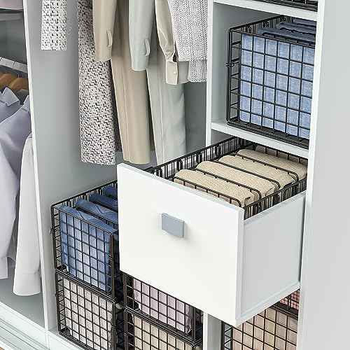Retreat & Renew 2 Pack Metal Wardrobe Clothes Organizer,Drawer Organizers for Clothing,Closet Separation Storage Box for