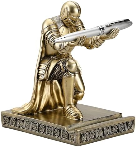 Windbreaker Soldier Knight Pen Holder Personalized Desk Accessory Bronze