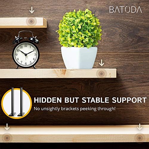 BATODA 8" Heavy Duty Floating Shelf Brackets, Hidden Steel Supports, Pack 6