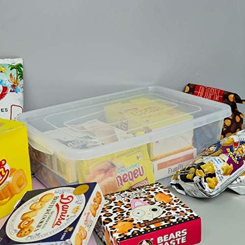 Gloreen 4 Pack Clear Storage Bin, 14 Quart Latch Containers Boxes with Lid