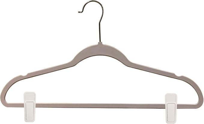 ONE250 Premium Heavy Duty ABS Plastic Slim-line Hanger Set of Finger Clips for Velvet Hangers - 20 Pack (White)